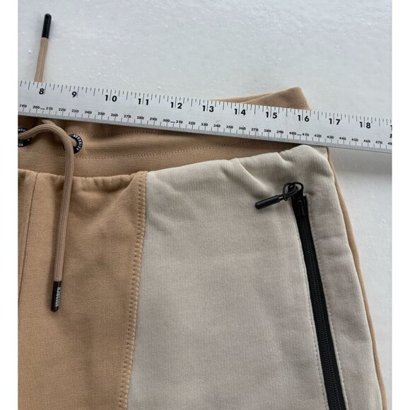 Hoodrich Mens Tan & Beige Color Block Shorts With Drawstring Waist & Zippered Po - Picture 6 of 9